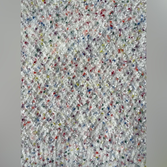 SHEIN Rainbow Color Speckled Fuzzy Crew Neck Long Sleeve Sweater - Size Medium - Picture 5 of 9